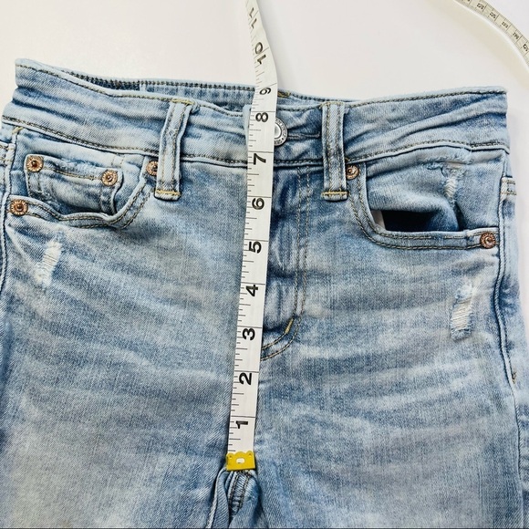 American Eagle hi rise jegging acid wash distressed next level stretch size 00P - Picture 10 of 12